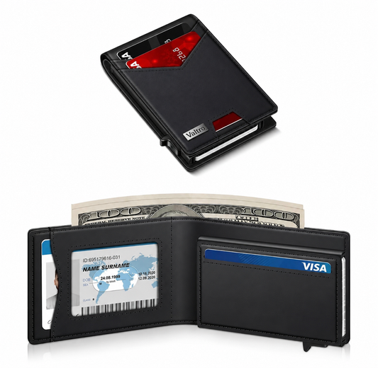 Valtro Pop-Up RFID Wallet in Black - product view 1