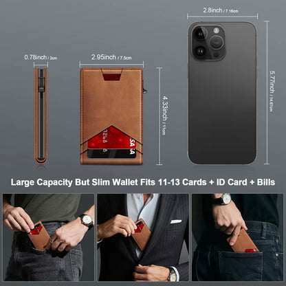 Valtro Pop-Up RFID Wallet in Brown - product view 3