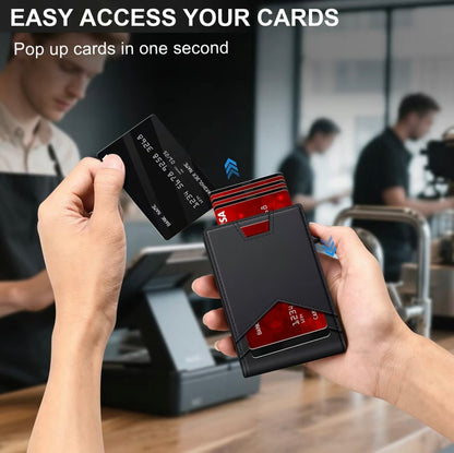 Valtro Pop-Up RFID Wallet in Black - product view 4